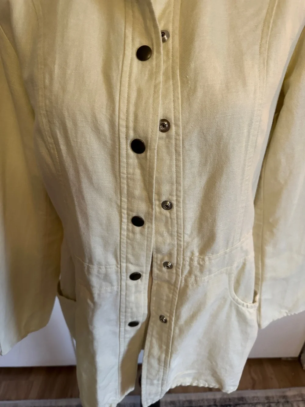 Express Cream Button-Front Utility Jacket - Picture 5 of 6